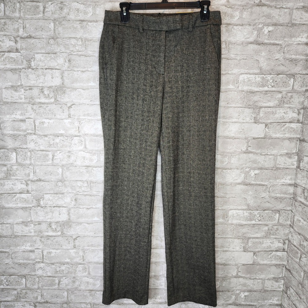 Simply Vera Wang Twill Pants Herringbone High Rise Slim Straight Stretch Size 8